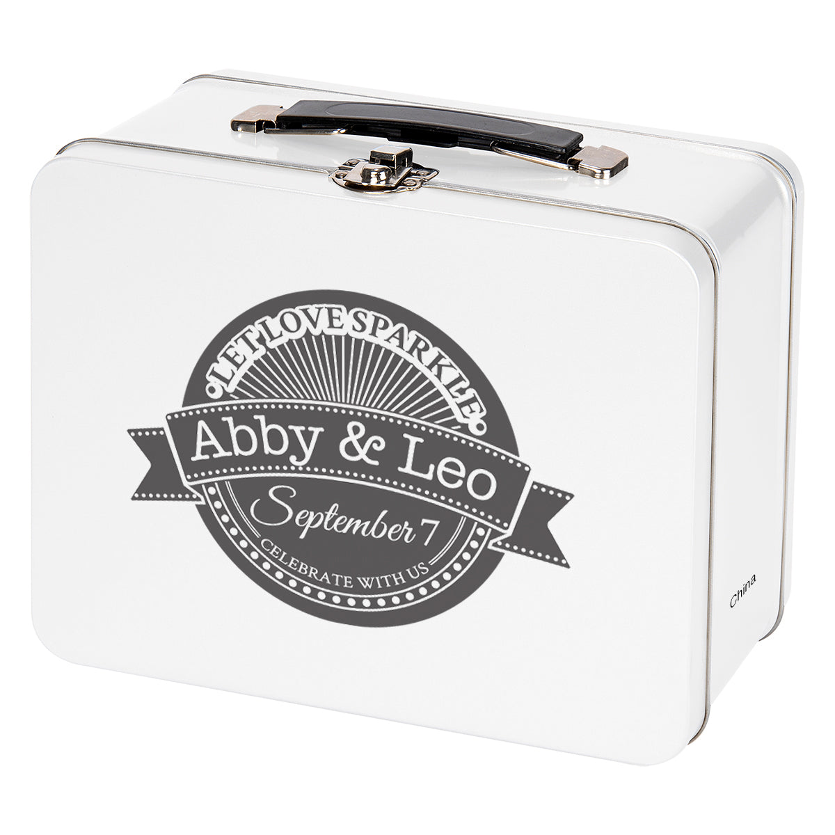 Lunch Box in Throwback Tin Full Color - White - Silk Screen