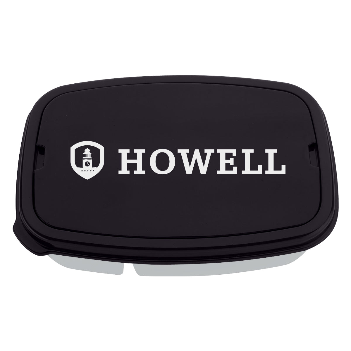 Lunch Container with Two Sections, Recycled - Black - Silk Screen