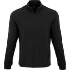 Lyon Stretch French Terry Full Zip Jacket for Men Embroidery - Black - Front