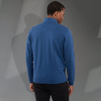Lyon Stretch French Terry Full Zip Jacket for Men Embroidery - River Blue - Back On Model 2