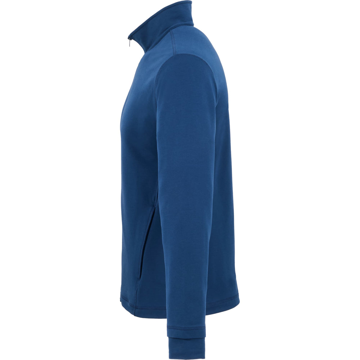 Lyon Stretch French Terry Full Zip Jacket for Men Embroidery - River Blue - Left Side