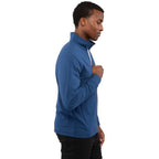 Lyon Stretch French Terry Full Zip Jacket for Men Embroidery - River Blue - Right Side On Model