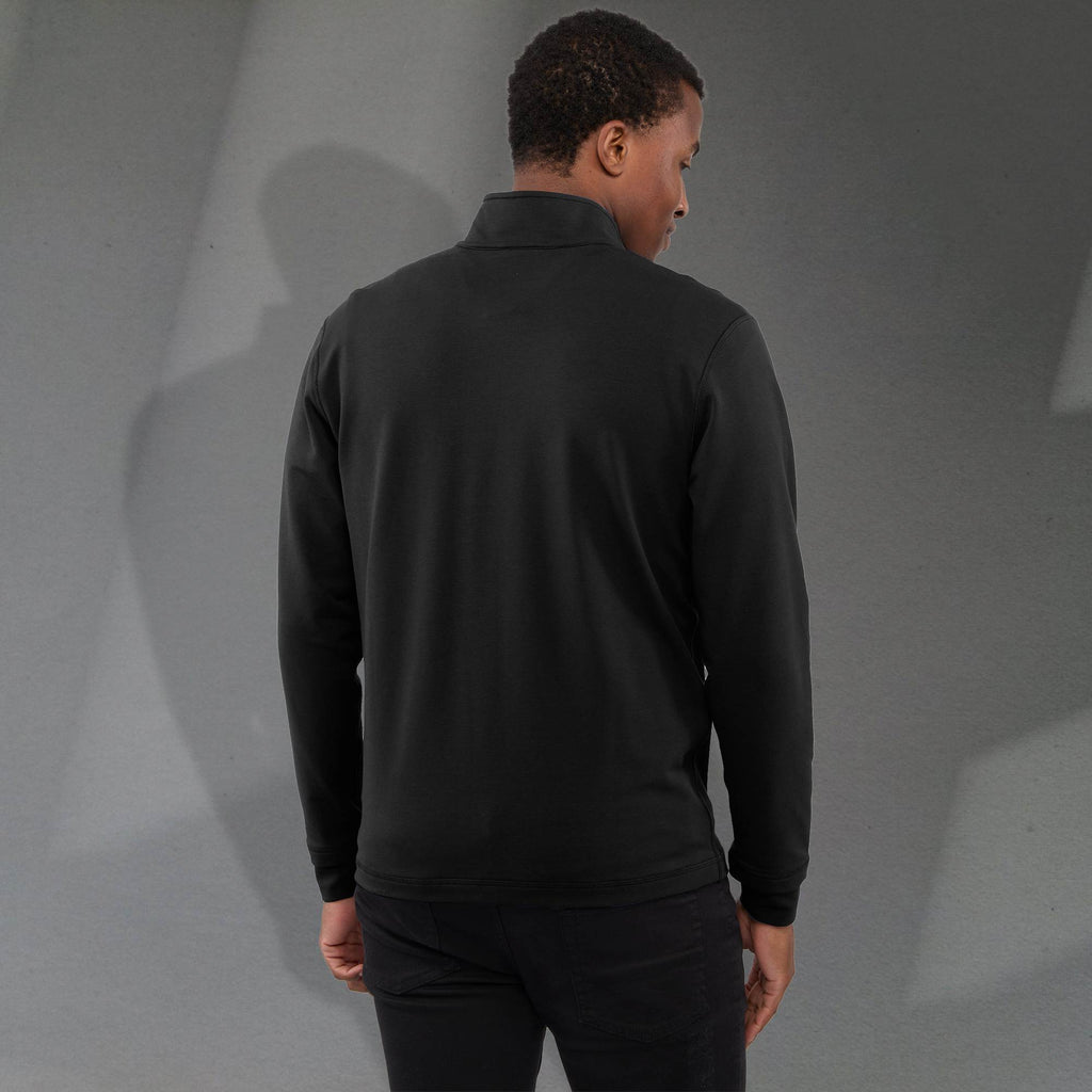 Lyon Stretch French Terry Full Zip Jacket for Men Transfer - Black - Back On Model