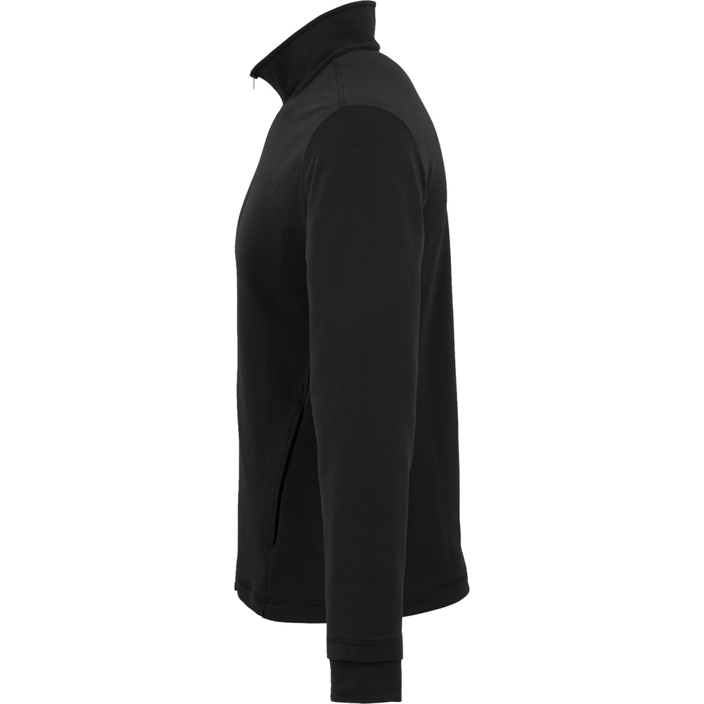 Lyon Stretch French Terry Full Zip Jacket for Men Transfer - Black - Left Side