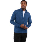Lyon Stretch French Terry Full Zip Jacket for Men Transfer - River Blue - Front On Model 2