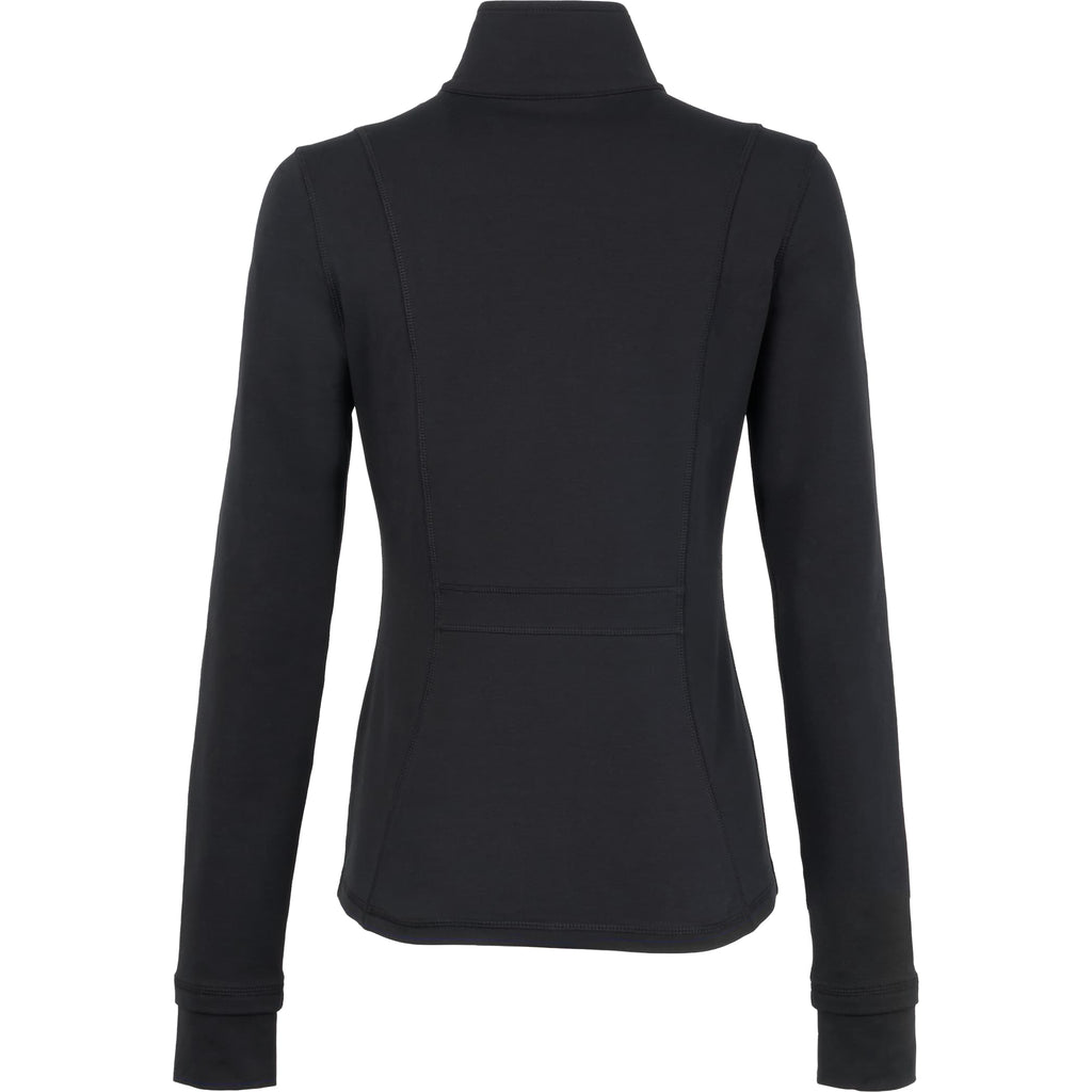Lyon Stretch French Terry Full Zip Jacket for Women Embroidery - Black - Back
