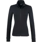 Lyon Stretch French Terry Full Zip Jacket for Women Embroidery - Black - Front