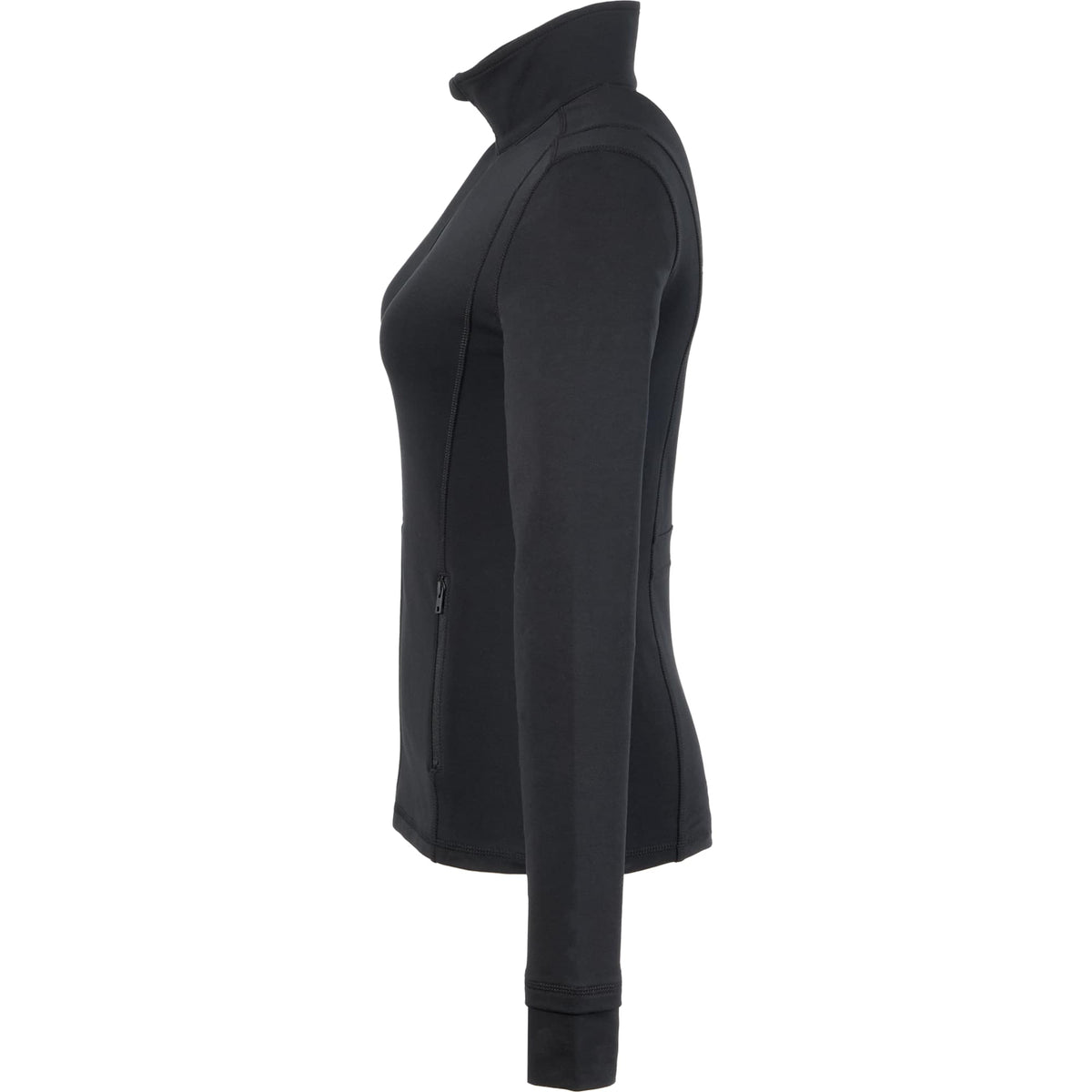 Lyon Stretch French Terry Full Zip Jacket for Women Transfer - Black - Left Side