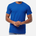 M&O Unisex ACE Cotton T-Shirt - Royal - On Model Front