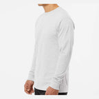 M&O Unisex Gold Soft Touch Long Sleeve T-Shirt - Ash - On Model Side
