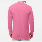 M&O Unisex Gold Soft Touch Long Sleeve T-Shirt - Azalea - On Model Back