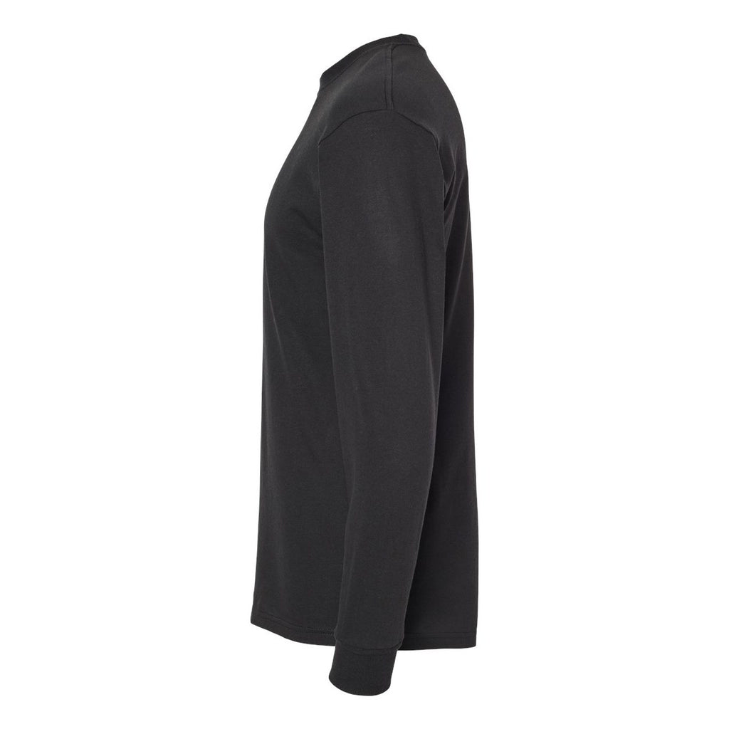M&O Unisex Gold Soft Touch Long Sleeve T-Shirt - Black - Direct Side