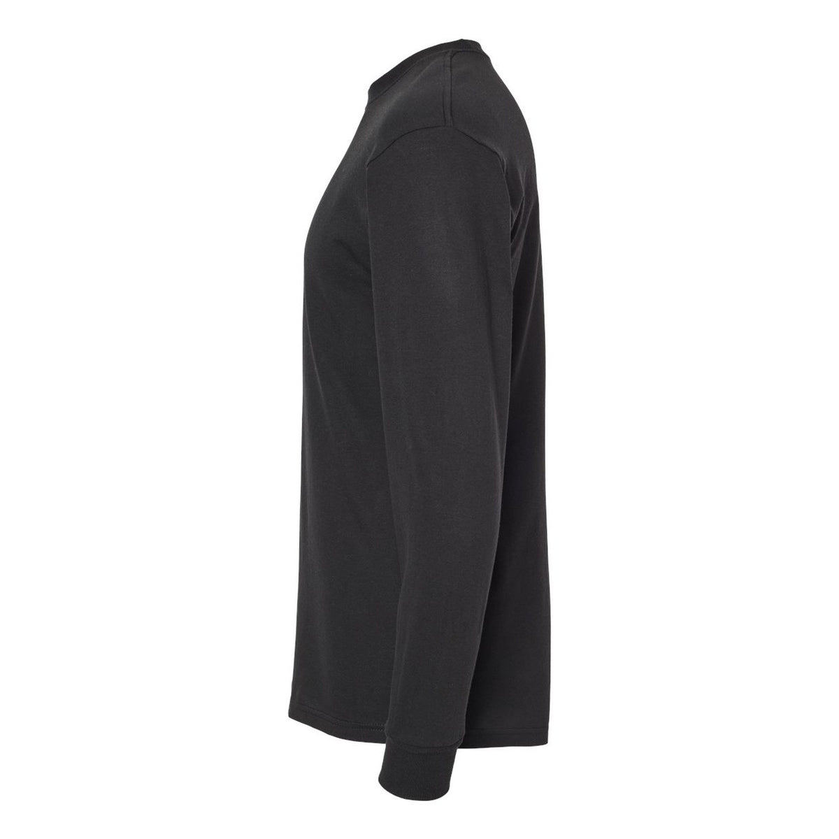 M&O Unisex Gold Soft Touch Long Sleeve T-Shirt - Black - Direct Side