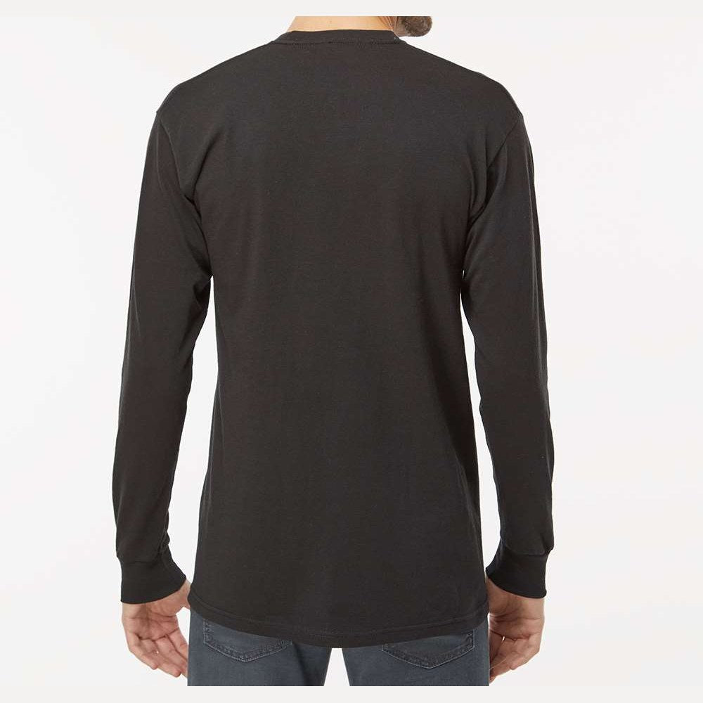 M&O Unisex Gold Soft Touch Long Sleeve T-Shirt - Black - On Model Back