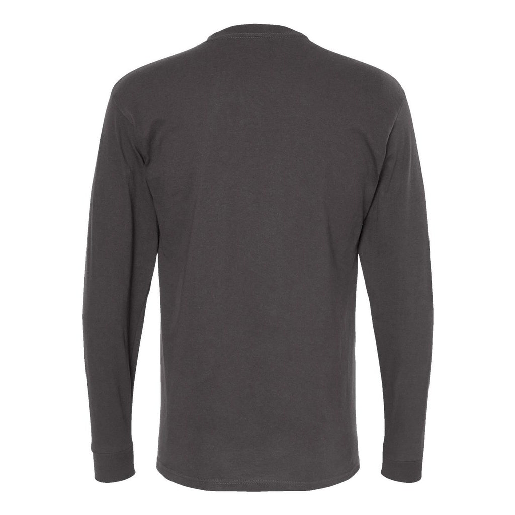M&O Unisex Gold Soft Touch Long Sleeve T-Shirt - Charcoal - Back