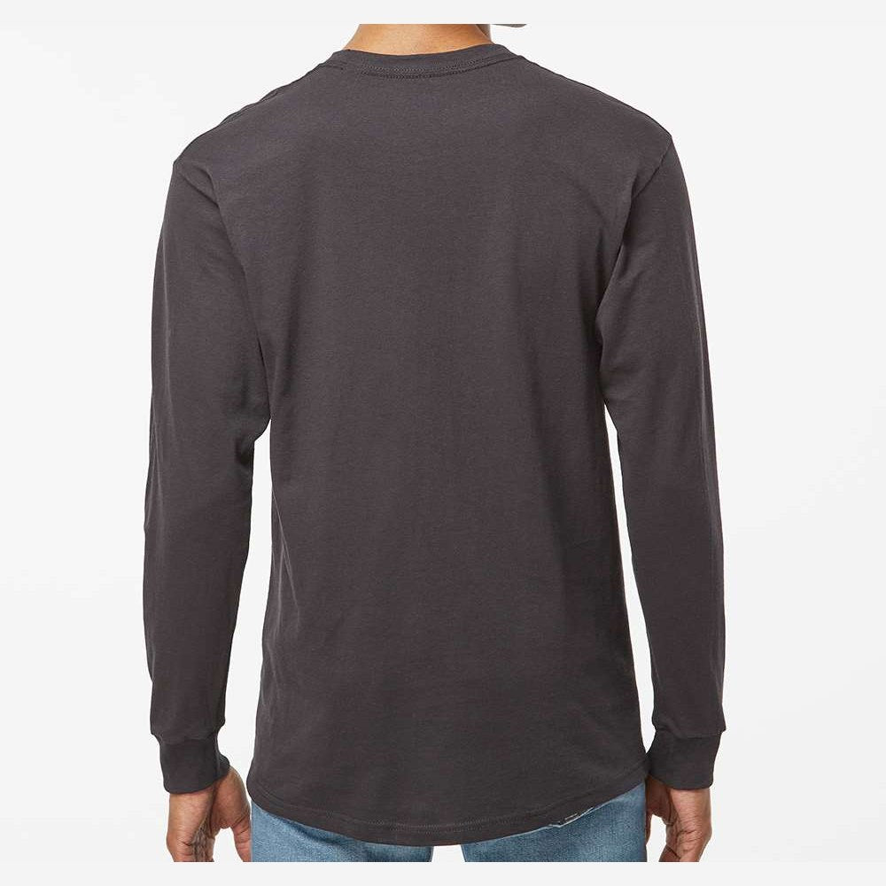 M&O Unisex Gold Soft Touch Long Sleeve T-Shirt - Charcoal - On Model Back