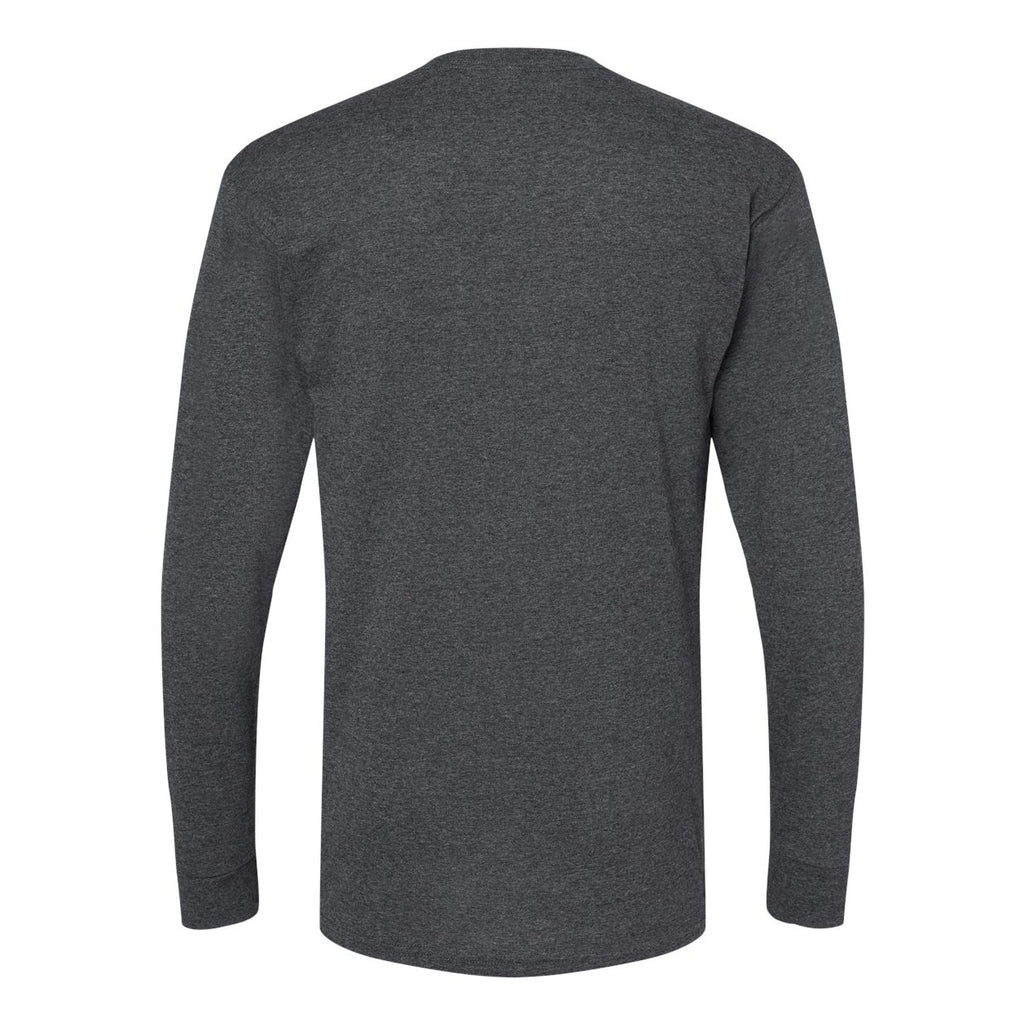 M&O Unisex Gold Soft Touch Long Sleeve T-Shirt - Dark Heather - Back