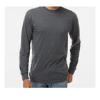 M&O Unisex Gold Soft Touch Long Sleeve T-Shirt - Dark Heather - On Model Front