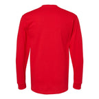 M&O Unisex Gold Soft Touch Long Sleeve T-Shirt - Deep Red - Back