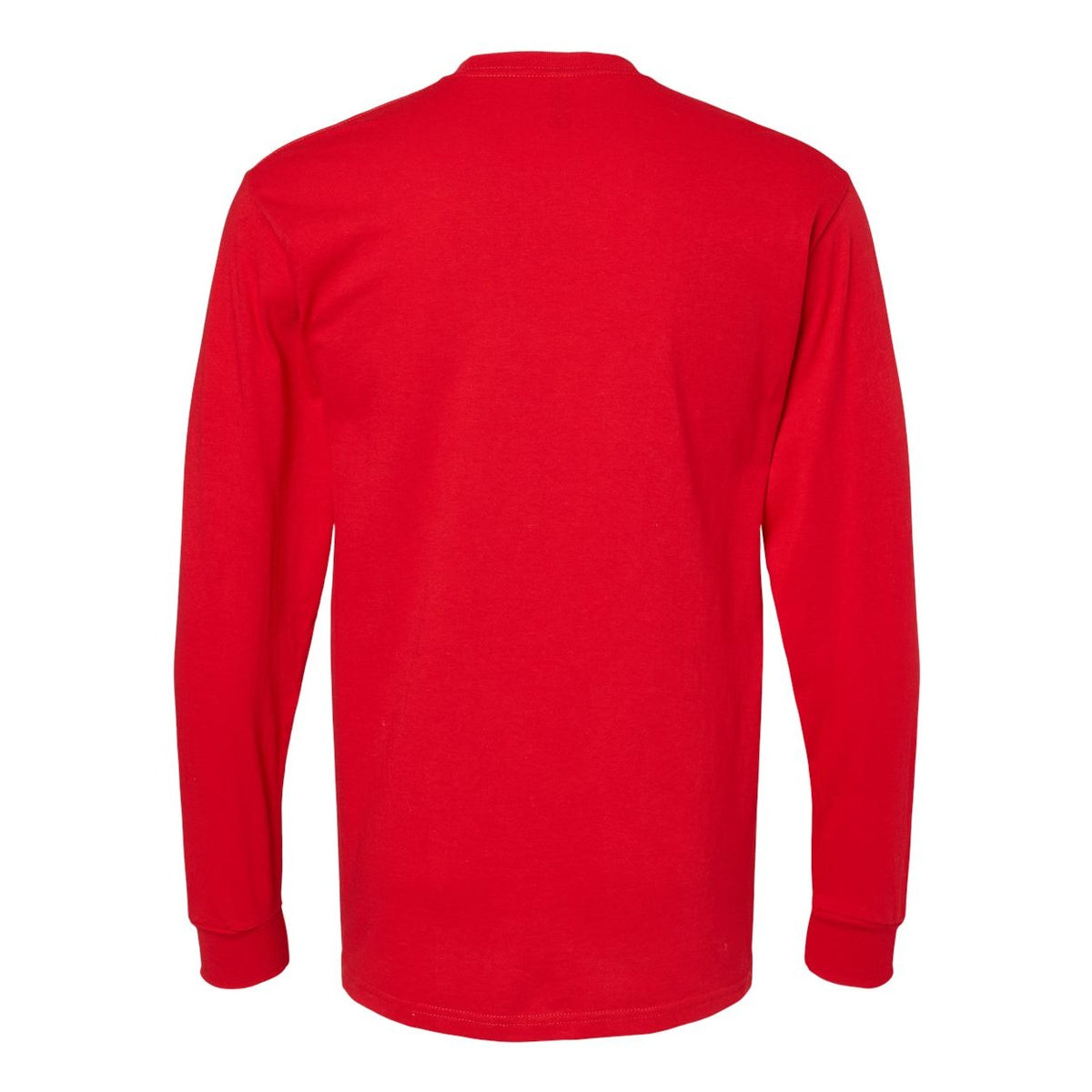 M&O Unisex Gold Soft Touch Long Sleeve T-Shirt - Deep Red - Back