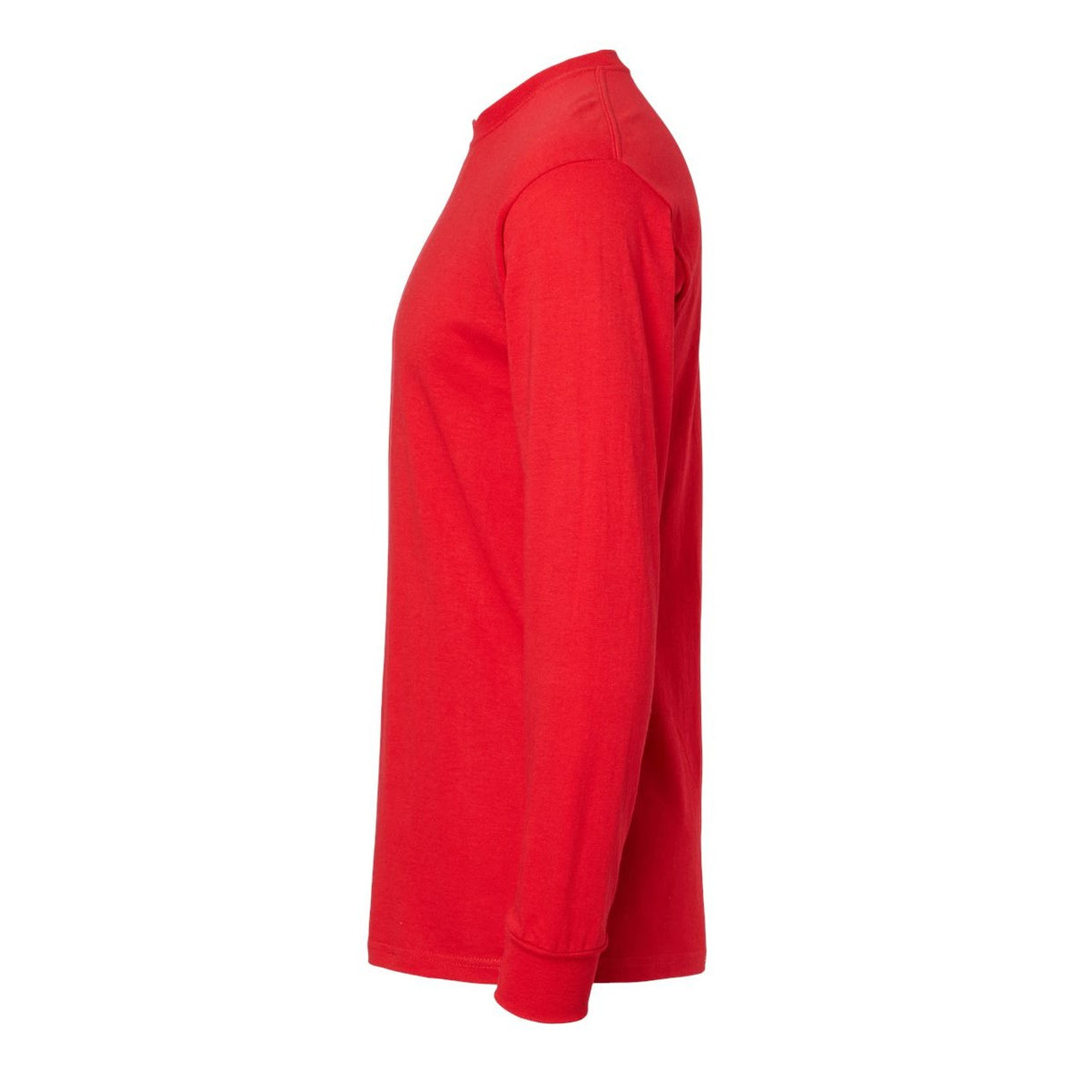 M&O Unisex Gold Soft Touch Long Sleeve T-Shirt - Deep Red - Direct Side