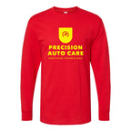 M&O Unisex Gold Soft Touch Long Sleeve T-Shirt - Deep Red - Front