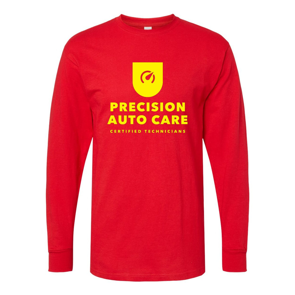 M&O Unisex Gold Soft Touch Long Sleeve T-Shirt - Deep Red - Front
