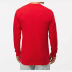 M&O Unisex Gold Soft Touch Long Sleeve T-Shirt - Deep Red - On Model Back