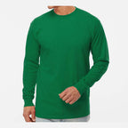 M&O Unisex Gold Soft Touch Long Sleeve T-Shirt - Fine Kelly Green - On Model Front