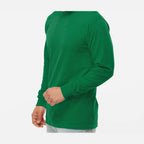 M&O Unisex Gold Soft Touch Long Sleeve T-Shirt - Fine Kelly Green - On Model Side