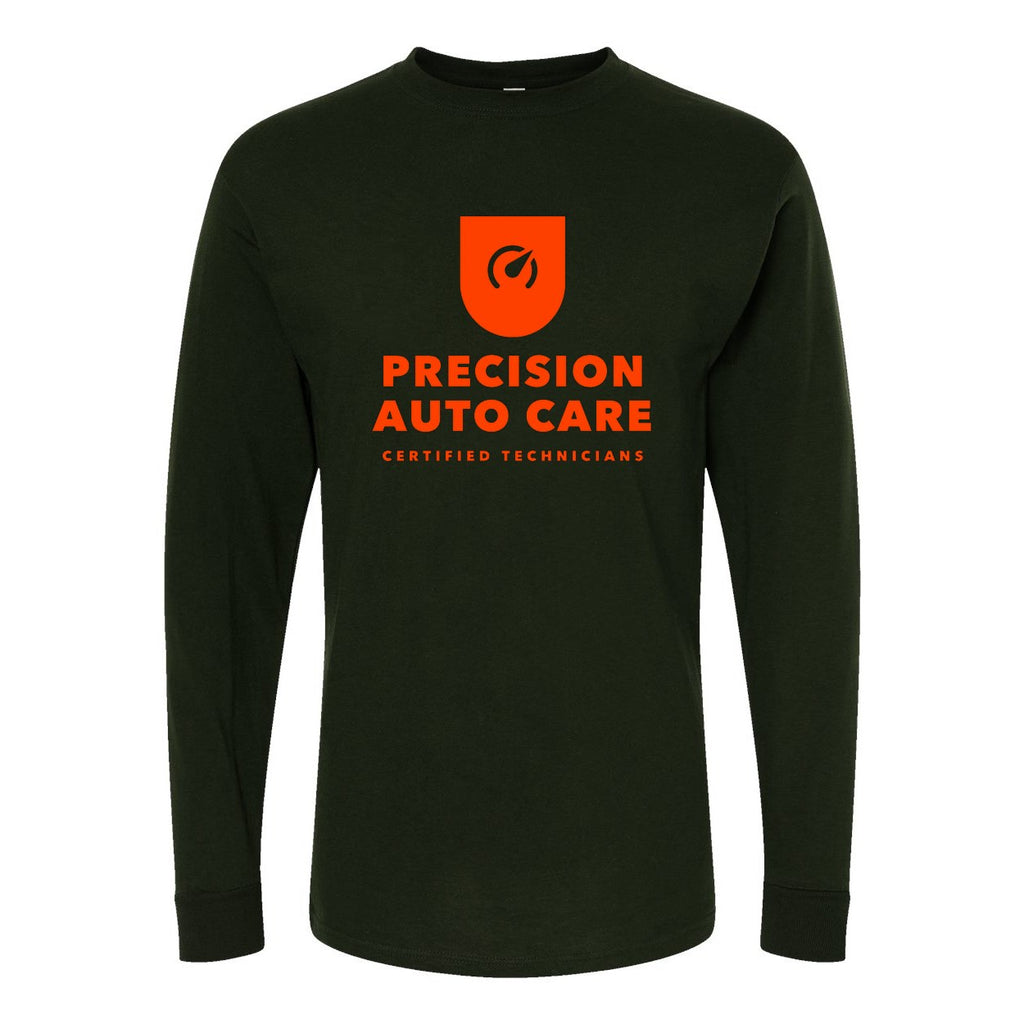 M&O Unisex Gold Soft Touch Long Sleeve T-Shirt - Forest Green - Front