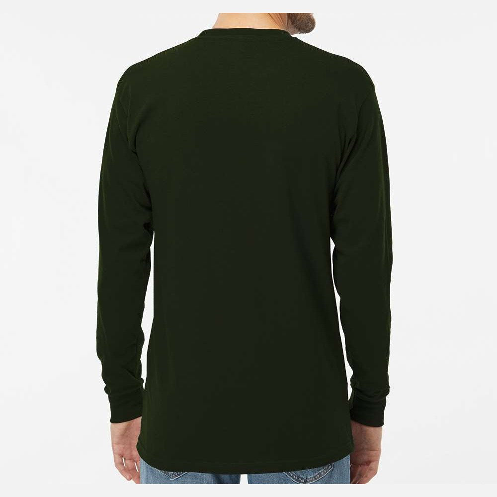 M&O Unisex Gold Soft Touch Long Sleeve T-Shirt - Forest Green - On Model Back