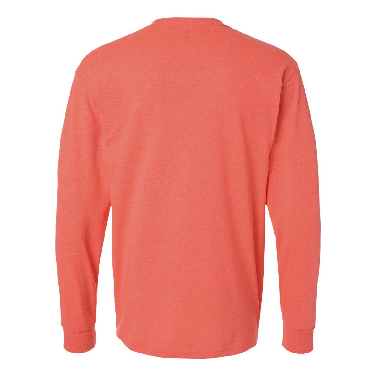 M&O Unisex Gold Soft Touch Long Sleeve T-Shirt - Heather Coral - Back