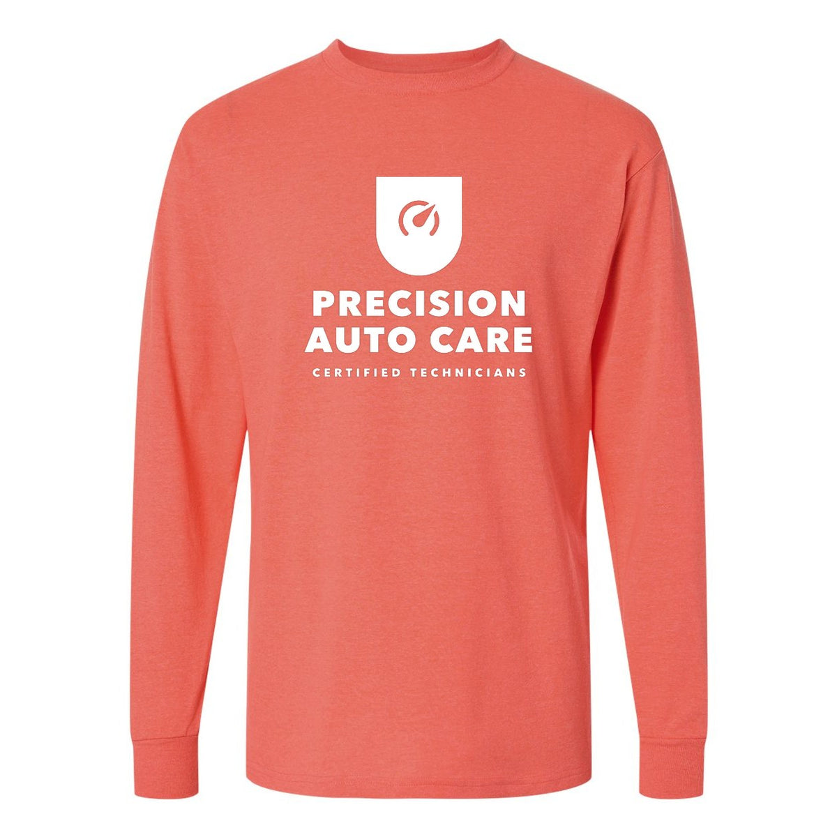 M&O Unisex Gold Soft Touch Long Sleeve T-Shirt - Heather Coral - Front