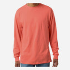 M&O Unisex Gold Soft Touch Long Sleeve T-Shirt - Heather Coral - On Model Front