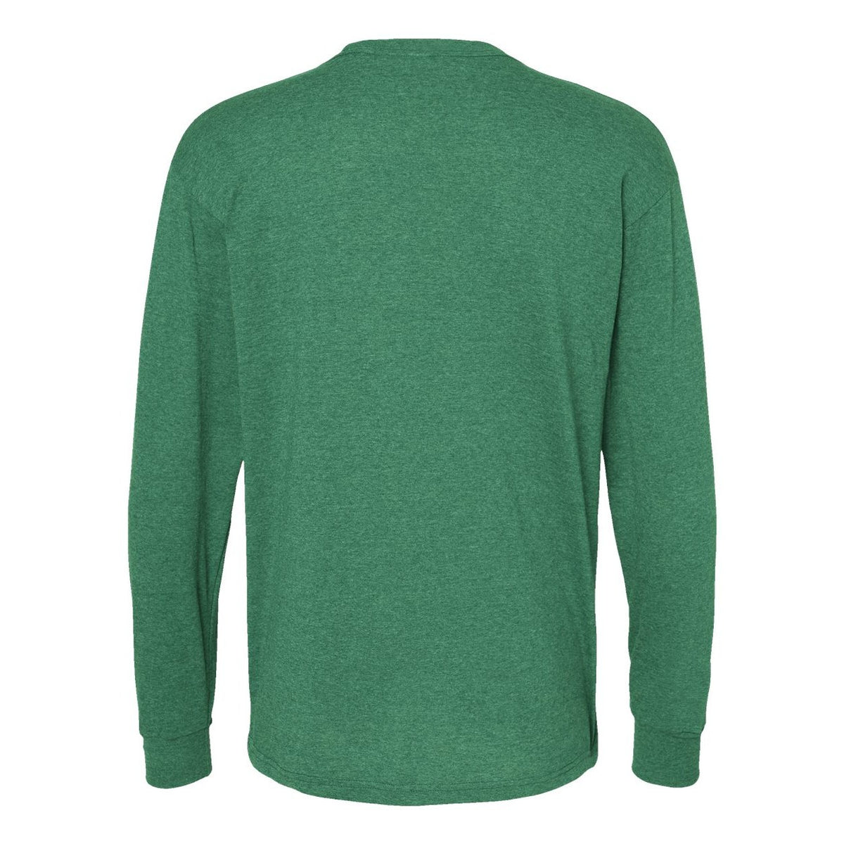 M&O Unisex Gold Soft Touch Long Sleeve T-Shirt - Heather Kelly Green - Back