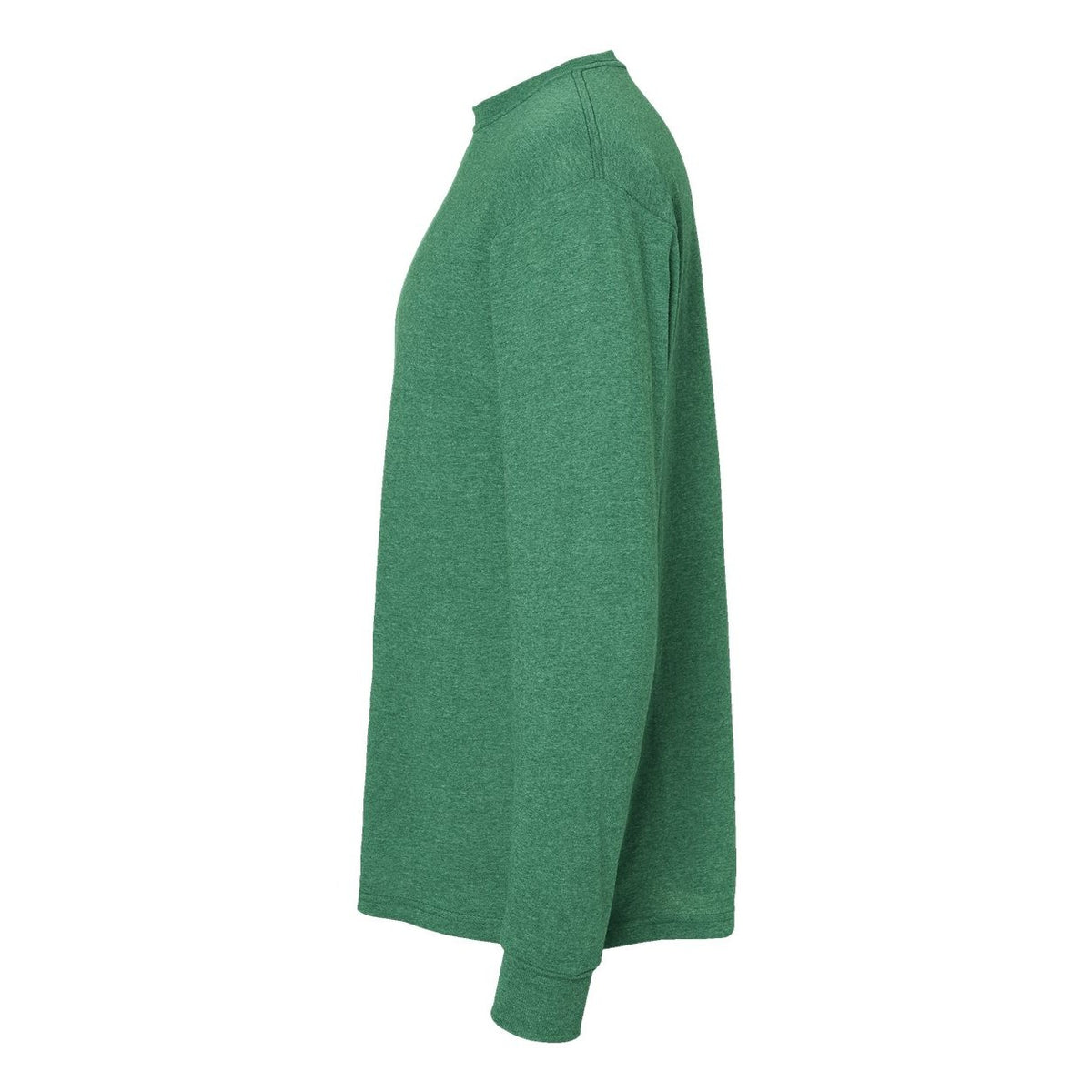 M&O Unisex Gold Soft Touch Long Sleeve T-Shirt - Heather Kelly Green - Direct Side