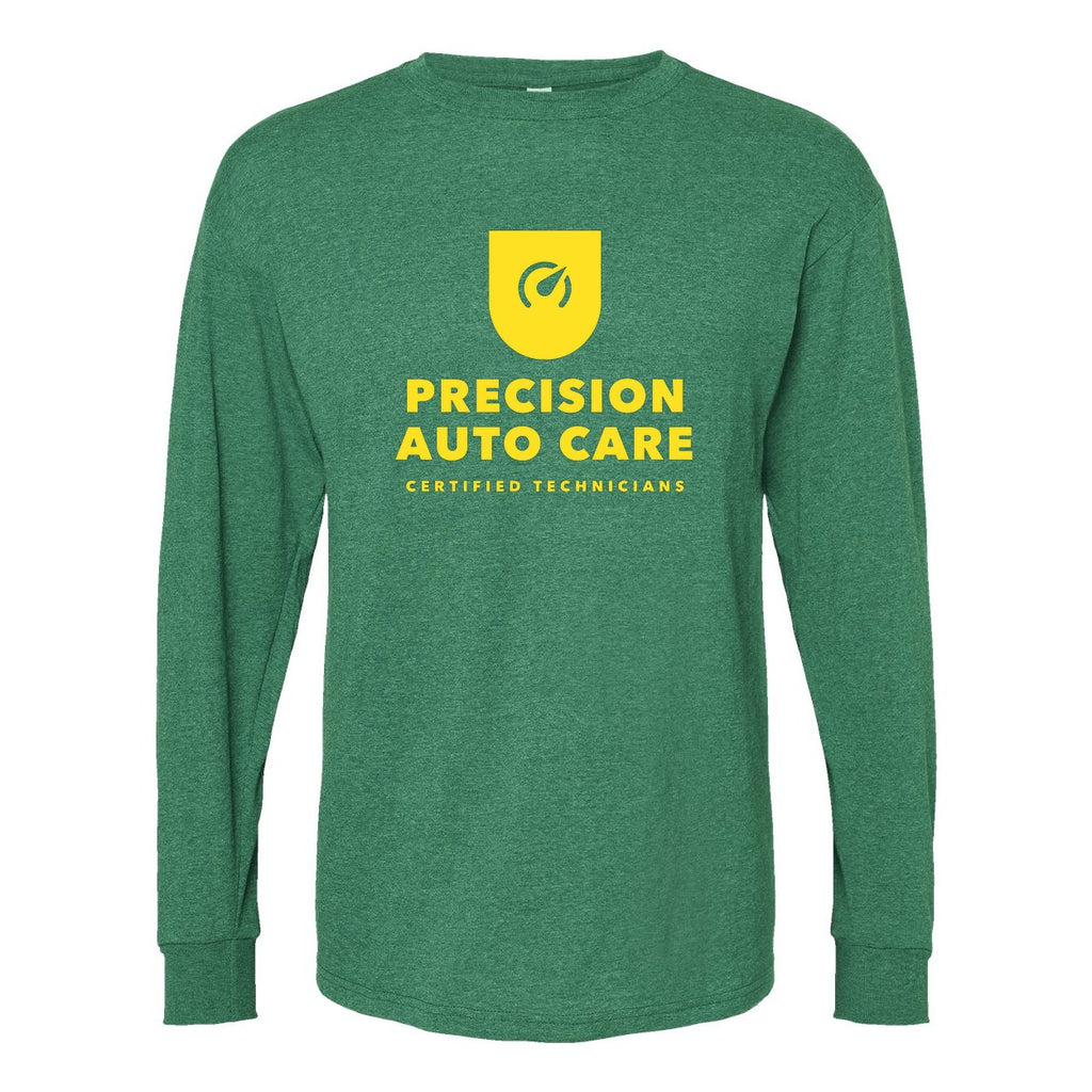 M&O Unisex Gold Soft Touch Long Sleeve T-Shirt - Heather Kelly Green - Front
