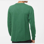 M&O Unisex Gold Soft Touch Long Sleeve T-Shirt - Heather Kelly Green - On Model Back