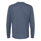 M&O Unisex Gold Soft Touch Long Sleeve T-Shirt - Heather Navy - Back