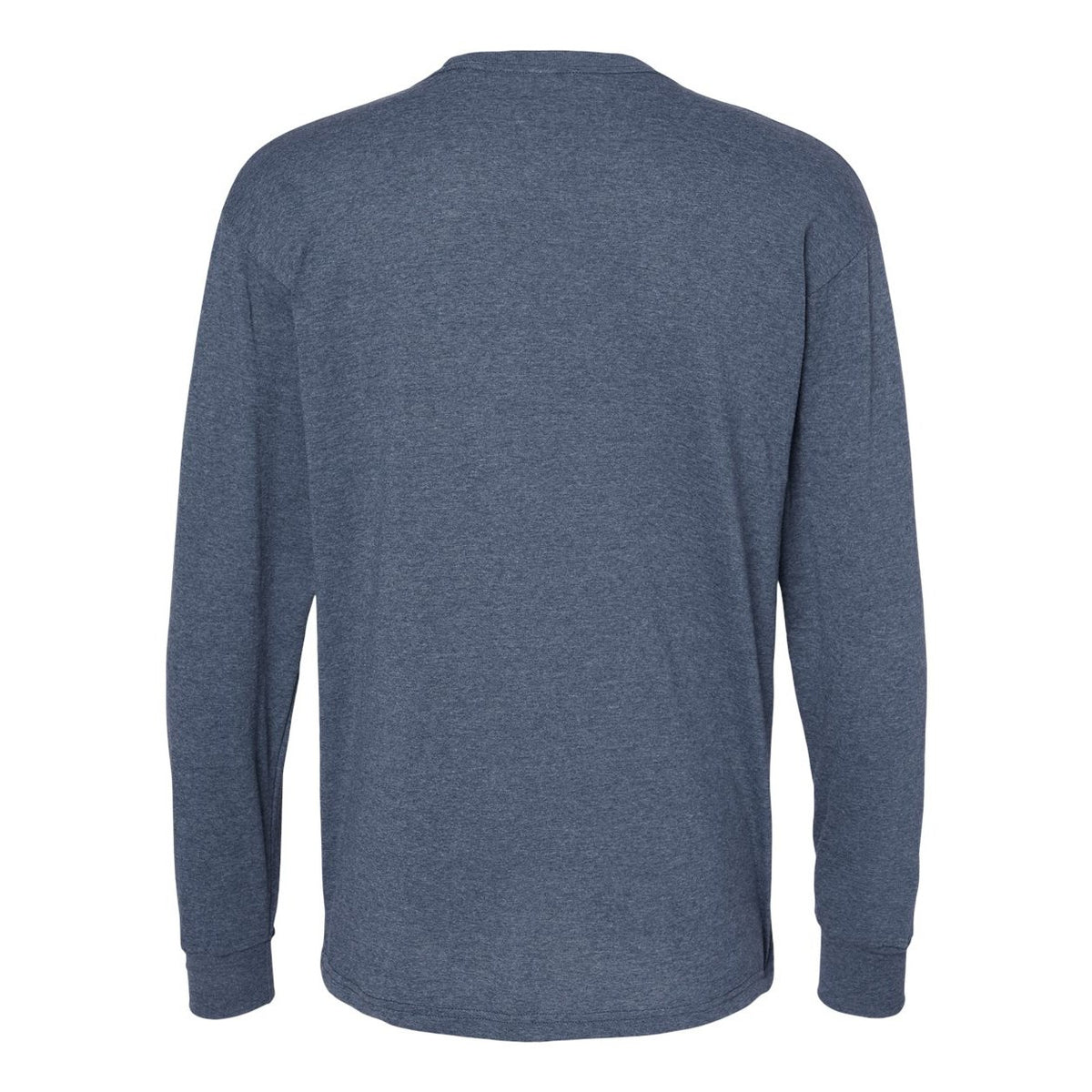 M&O Unisex Gold Soft Touch Long Sleeve T-Shirt - Heather Navy - Back