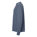 M&O Unisex Gold Soft Touch Long Sleeve T-Shirt - Heather Navy - Direct Side