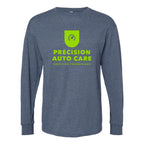 M&O Unisex Gold Soft Touch Long Sleeve T-Shirt - Heather Navy - Front