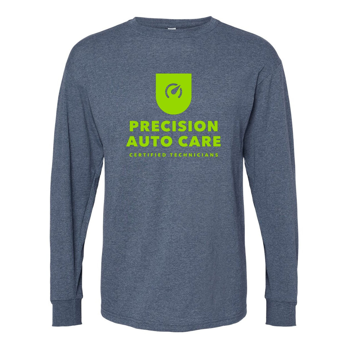 M&O Unisex Gold Soft Touch Long Sleeve T-Shirt - Heather Navy - Front