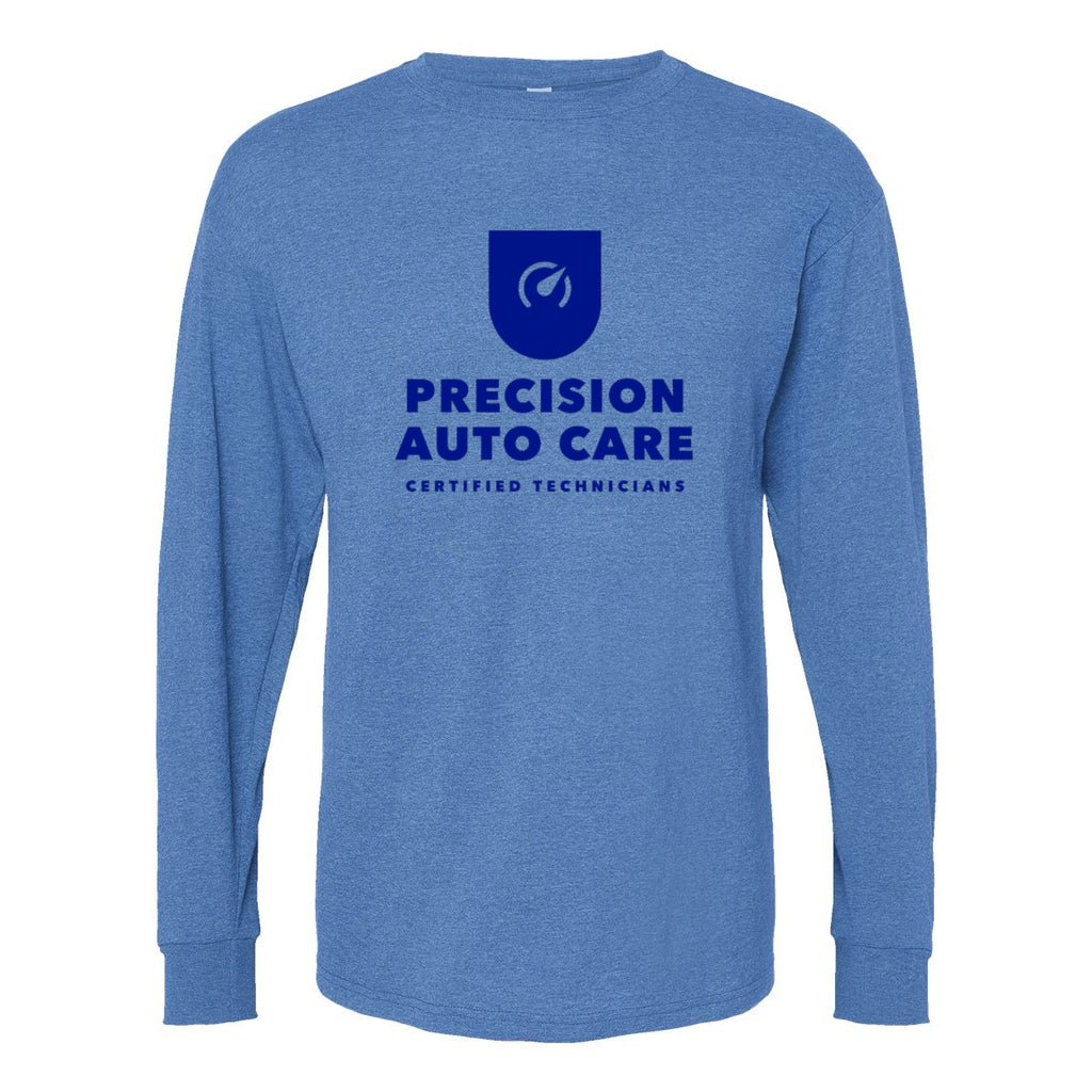 M&O Unisex Gold Soft Touch Long Sleeve T-Shirt - Heather Royal - Front