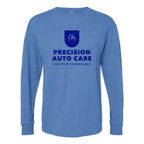 M&O Unisex Gold Soft Touch Long Sleeve T-Shirt - Heather Royal - Front