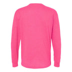 M&O Unisex Gold Soft Touch Long Sleeve T-Shirt - Neon Pink - Back