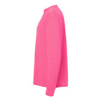 M&O Unisex Gold Soft Touch Long Sleeve T-Shirt - Neon Pink - Direct Side