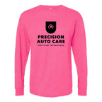 M&O Unisex Gold Soft Touch Long Sleeve T-Shirt - Neon Pink - Front