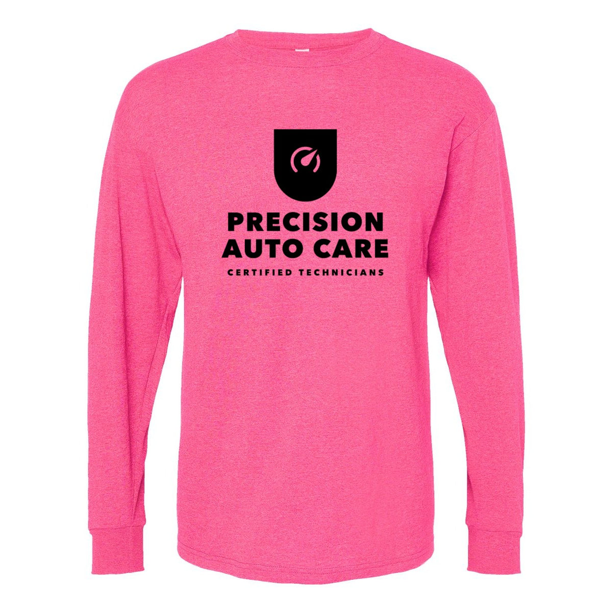 M&O Unisex Gold Soft Touch Long Sleeve T-Shirt - Neon Pink - Front